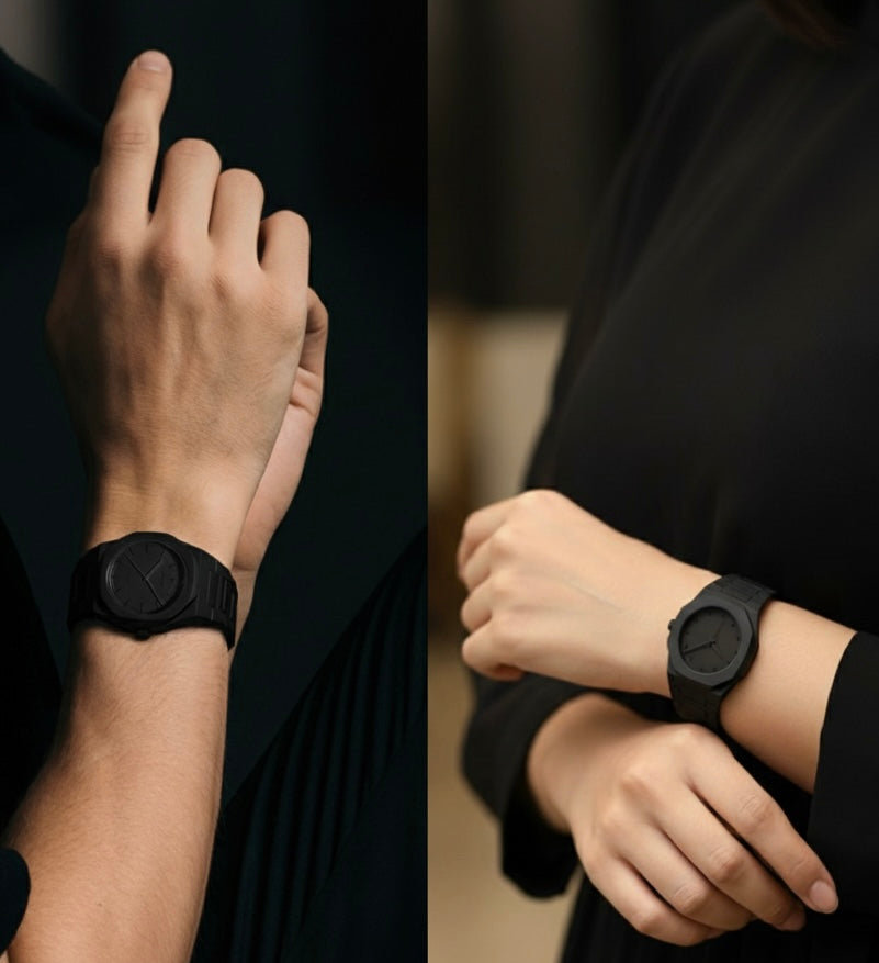 COUPLE SET Lyvoss Full Black Watches | 100% waterproof